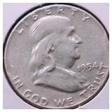 1954 FRANKLIN HALF DOLLAR VG