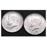 TWO 1964 KENNEDY HALF DOLLARS