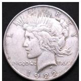 1922 PEACE DOLLAR XF