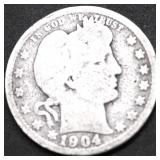 1904 O BARBER QUARTER G