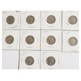 10 BUFFALO NICKELS