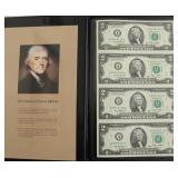 UNCUT SHEET OF 2 $ FEDERAL RESERVE NOTES