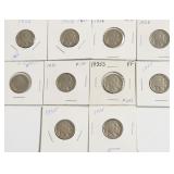 10 BUFFALO NICKELS