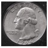 1964 WASHINGTON  QUARTER AU