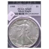 1988 PCGS MS69 SILVER EAGLE