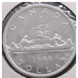 1966 GEM  BU CANADA SILVER DOLLAR