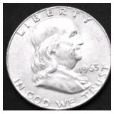 1963 D FRANKLIN HALF DOLLAR XF