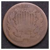 1868 TWO CENT PIECE VG