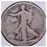 1920 S WALKING HALF DOLLAR VG