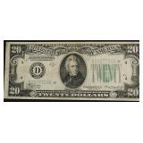 1934 STAR 20 $ FEDERAL RESERVE NOTE VF