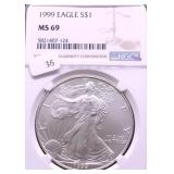 1999 NGC MS69 SILVER EAGLE