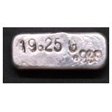 19.25 GRAMS SILVER .999 BAR