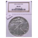 1992 NGC MS69 SILVER EAGLE