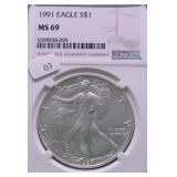 1991 NGC MS69 SILVER EAGLE