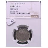 1883 NC NGC AU DETAILS V NICKEL