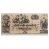 1830 20 $ CANAL BANK OBSOLETE NOTE GEM