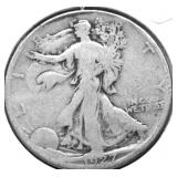 1927 S WALKING HALF DOLLAR VG