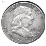 1959 FRANKLIN HALF DOLLAR XF