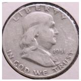 1951 S FRANKLIN HALF DOLLAR VG