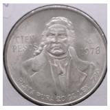 1978 MEXICO SILVER 25 PESOS CHOICE BU