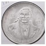 1978 MEXICO SILVER 25 PESOS CHOICE BU
