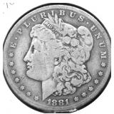 1881 S MORGAN DOLLAR VG