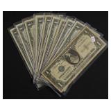 10 SILVER CERTIFICATES