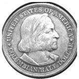 1892 CHOICE AU COLUMBIAN HALF DOLLAR