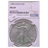 1989 NGC MS69 SILVER EAGLE