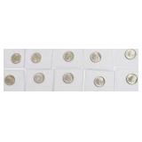 10 GEM BU SILVER DIMES