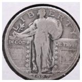 1927 D STANDING QUARTER VG