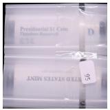 P & D BANK ROLLS OF GEM ROOSEVELT PRESIDENT DOLLAR