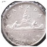 1951 CHOICE BU CANADA SILVER DOLLAR