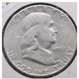 1951 S FRANKLIN HALF DOLLAR VG