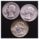 3 SILVER QUARTERS