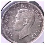 1950 CANADA SILVER DOLLAR AU