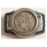 1889 MORGAN DOLLAR BELT BUCKLE