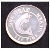 1 GRAM .999 SILVER ROUND