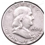1954 FRANKLIN HALF DOLLAR VF