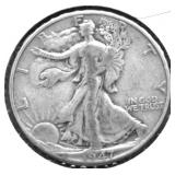1947 D WALKING HALF DOLLAR VF