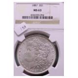 1887 NGC MS63 MORGAN DOLLAR