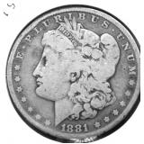 1881 MORGAN DOLLAR VG