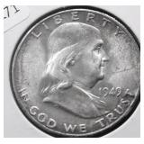 1949 S GEM FBL FRANKLIN HALF DOLLAR
