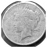 1922 PEACE DOLLAR VF