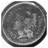 1871 3 CENT  PIECE G DETAILS