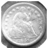1851 O HALF DIME XF