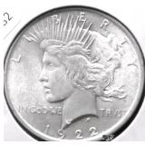 1922 CHOICE BU PEACE DOLLAR