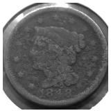 1848 LARGE CENT VG