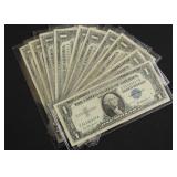 10 SILVER CERTIFICATES
