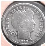 1913 BARBER DIME G